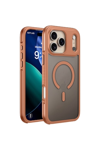 Buff Apple iPhone Uyumlu 17 Pro Max Magsafe Air Bumper Kılıf Orange Turuncu