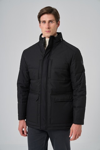 Morven Erkek Siyah Polyester Çıtçıtlı Kapüşonlu Mont 25ks024007001 Siyah Siyah