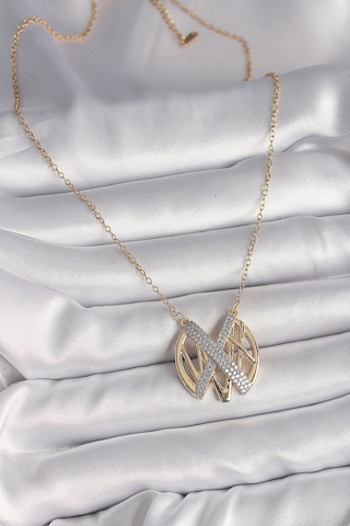316l Çelik Gold Renk Zirkon Taşlı Vintage Model Kadın Kolye Çok renkli 30060534