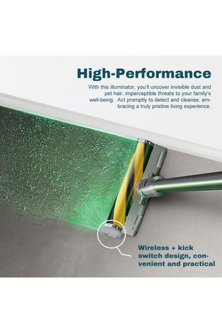 Teltree Ev Toz Işığı - Evrensel Yeşil Lazerli Elektrikli Süpürge Aydınlatma Aparatı