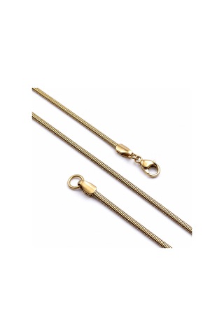 Beycen Aksesuar İtalyan Zincir Erkek Çelik Kolye 3x2 Mm 55 Cm Gold 3902eck015 Çok Renkli