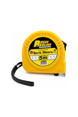 Pro Plus Şerit Metre 5 Metre X 25 Mm Stoplu Ve Dayanıklı Ölçüm Metresi 5 M
