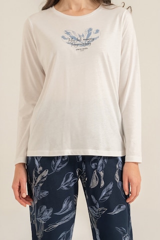 Pierre Cardin Kadın You Look Amazing Today Krem Uzun Kol Pijama Takım Pc9257-s-v2 Pc9257-s-v2