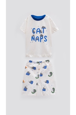 Aden Kids "kedili Desenli Bebek Ve Çocuk Yazlık Pijama Takımı - Rahat Ve Şirin 0-4 Yaş Unisex" Laci
