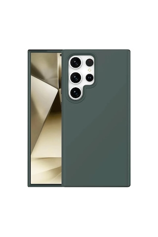 Samsung Galaxy S24 Ultra Uyumlu Kılıf First Silikon - Koyu Yeşil