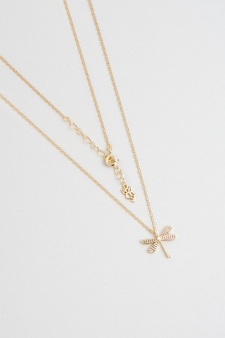 So Chic Minimal 18 Ayar Sarı Altın Kaplama 45 Cm Gümüş Yusufçuk Kolye Sarı