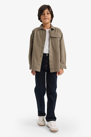 Defacto Erkek Çocuk Oversize Geniş Kalıp Polo Yaka Uzun Kollu Gömlek G3621a825aukh401 Haki-kh401