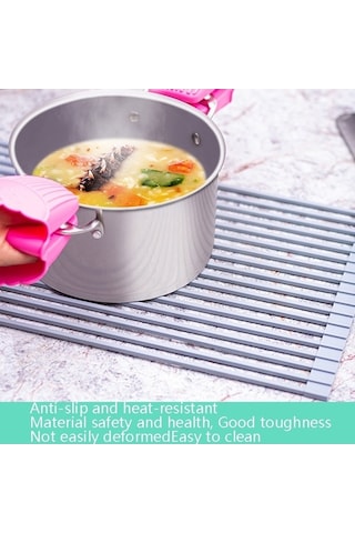 Dancemonkey Mutfak Rafı Lavabo Kase Katlanabilir Su Filtreleri 52x33cm Gri