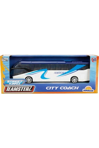 Teamsterz Street Kings Die Cast Şehir Otobüsü 18,5 Cm Metal Model Oyuncak Araç Beyaz