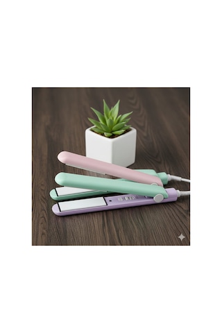 Mini Taşınabilir Saç Düzleştirici - Seyahat Tipi Seramik Kaplama Maşa - Pastel Renk Seçenekli