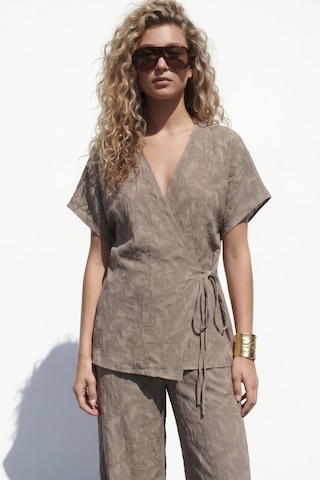 Sateen Lily Kimono - Vizon-137522 VİZON