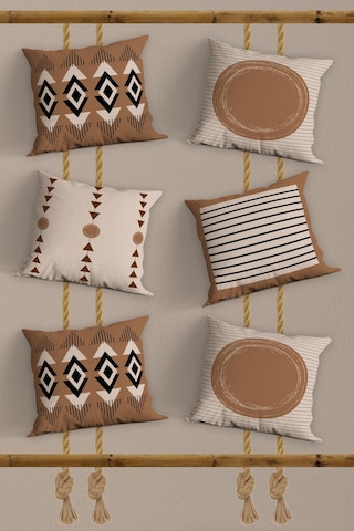 Belle Benoit Baskılı Dekoratif 6'lı Koltuk Kırlent Kılıfı Desen32