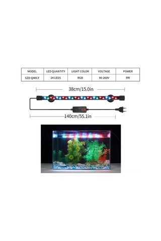 Konesam Akvaryum Işıklandırma Lambası, Led Deniz Canlıları Aydınlatma, Parlak Renk Artırıcı, Denizel Peyzaj Işıldatıcı, 10 Led, 4w, Avrupa Standartı Szd-q20cf Beyaz