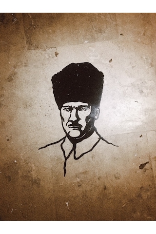 Atatürk Kalpaklı Metal Pano