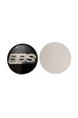 BBS LOGOLU 56 MM JANT GÖBEK  STICKER (SİYAH-GÜMÜŞ)