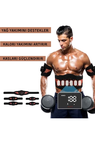 5 Li Ems Fitness Cihazı Karın Kol Bacak Kas Geliştirici, Titreşimli Spor Ve Masaj Aleti, Evde Kas Çalıştırma Ve Cihazı Siyah