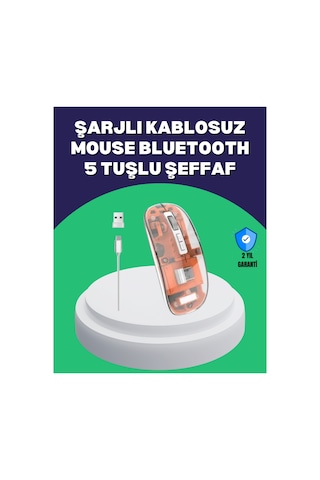 Sessiz Ve Ergonomik Kablosuz Fare - 30 Gün Kullanım, 2 Modlu Bağlantı Tkndhmngo Çok Renkli Diğer