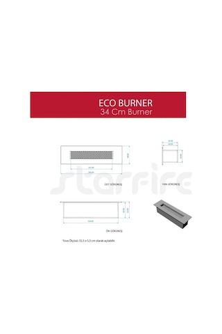 Copart 34 Cm Eco Burner Bacasız Şömine
