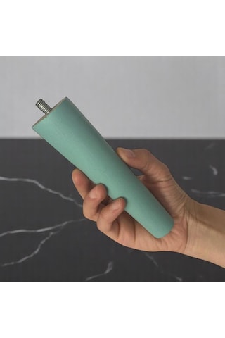 2 Adet Ahşap Ayak 15 Cm Su Yeşili M8 Civatalı Bağlantı Aparatlı Dolap Mobilya Koltuk Kanepe Destek Ayağı Ayakları Yeşil