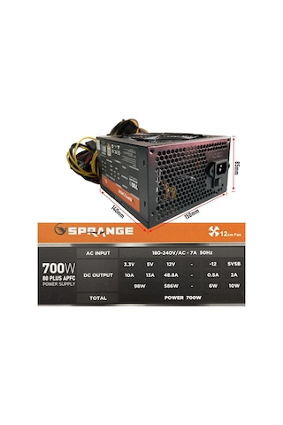 Sprange PS700-80P 700 W 80+ Bronze Power Supply Güç Kaynağı