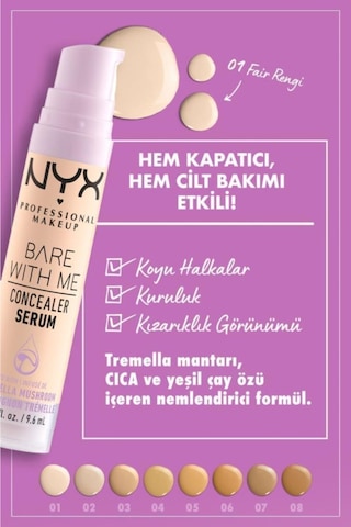 NYX Professional Makeup Bare With Me Kapatıcı Serum 01 Fair