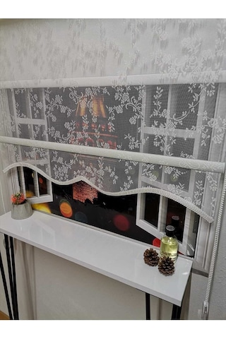 Çift Mekanizmalı Tül Ve Stor Perde - Model 6 Beyaz