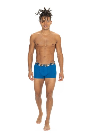 U.S. Polo Assn. U.s Polo Assn. 80572 Erkek Pamuklu 3'lü Boxer-saks&sarı&lacivert Saks&sarı&lacivert