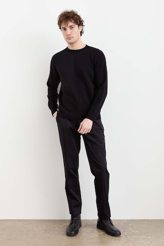 Desen Triko Erkek Sıfır Yaka Basic Yün Kazak 23525 Siyah