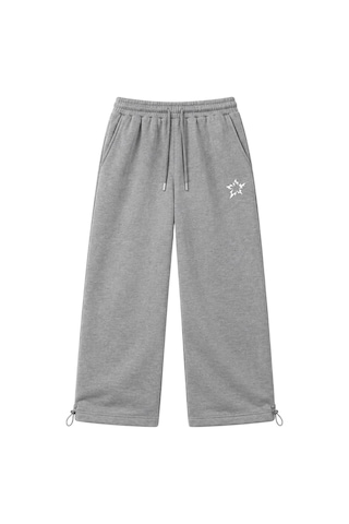 Zaee Tribal Star Nakışlı Ayarlanabilir Paça Premium Baggy Eşofman Altı gri