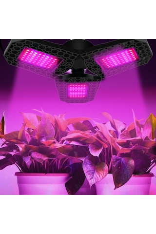 Xindoker Katlanabilir Kırmızı Ve Mavi Led Bitki Büyütme Lambası - 3 Yaprak Askılı 144 Led Diğer