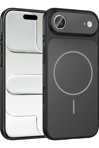 Apple Uyumlu iPhone 17 Air Kılıf Zore M-safe Şarj Özellikli Kamera Korumalı Formen Kapak Siyah