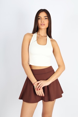 Soft&Basic Boyundan Bağlamalı Bordo Bluz Ekru