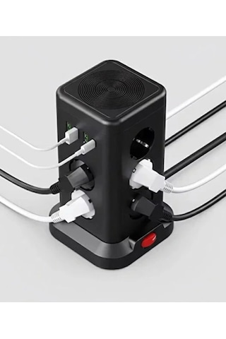 Wp711 Akım Korumalı Priz Kablosuz Şarj İstasyonu 11x Soket 3x Usb 1xtype-c Kablolu Grup Priz 1,5 m