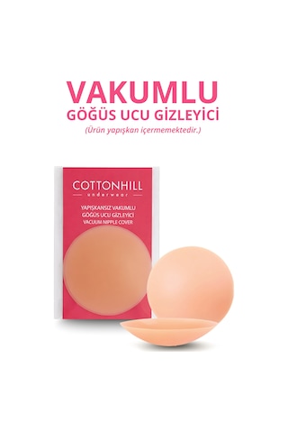 Cottonhill Ten Vakumlu Yapışkansız Göğüs Ucu Kapatıcı, Meme Ucu Kapatıcı Ten