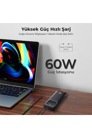 Lexroo Pb303 30000mah 60w 2 Usb-a Ve Type-c Pd Çıkışlı Hızlı Şarj Destekli Led Göstergeli Powerbank Çok Renkli