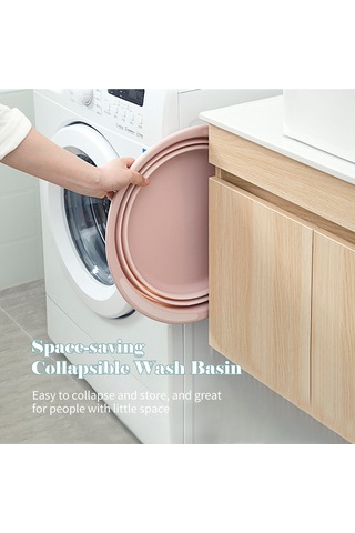 Dianziye Mavi Orta Boy Katlanabilir Plastik Lavabo - Ev, Seyahat, Kamp İçin Kullanıma Uygun, Boşluk Tasarrufu Sağlar, Duvara Asılabilir, Temizlik Ve Yıkama İşleri İçin Uygun Mavi