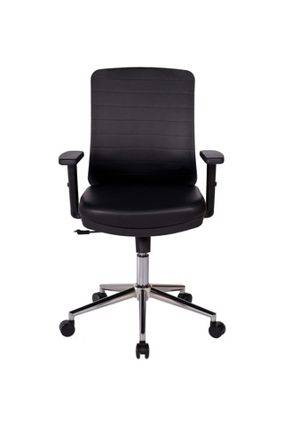 Ofisbazaar Up Deri Çalışma Koltuğu Ergonomik Şef Ve Toplantı Koltuğu Martin 01- Siyah Deri Siyah