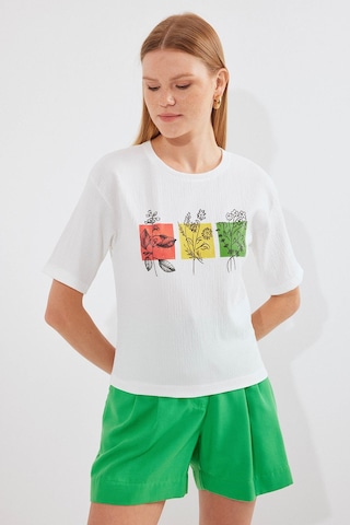 Hiccup Bdart Baskılı Yuvarlak Yaka T-shirt Beyaz
