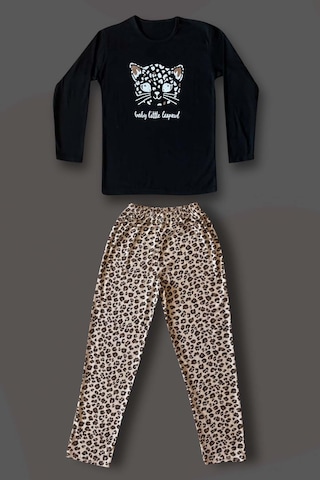 Genel Pamuklu İnterlok Kadın Pijama Takımı Siyah