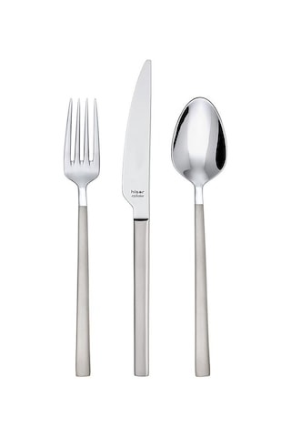 Hisar Milano Saten 18 Parça 6 Kişilik Çatal Kaşık Bıçak Takımı Inox