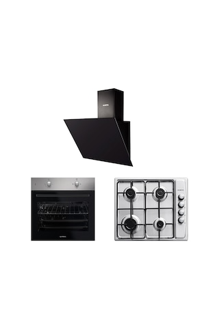 Kumtel B66-S2 - KO-410 BF - DA6-833 Turbo Inox Siyah Ankastre Set