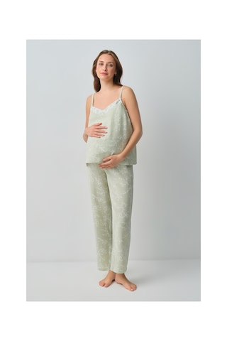 Suwen Cindy Pamuklı Hamile Lohusa Pijama Takımı Wsh1051018655 Yeşil