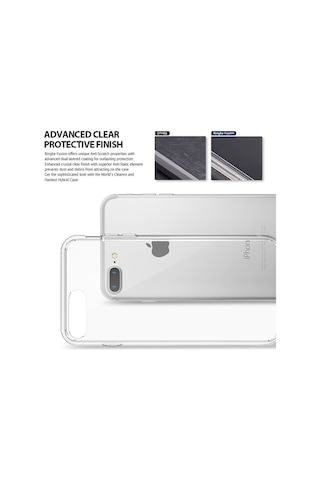 Ringke Fusion Apple Uyumlu iPhone 7/8 Plus İle Kılıf Smoke Black Tpu Bumper Extra Darbe Emici