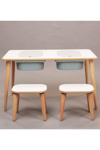 Moniev Çocuk Oyun Etkinlik Çalışma Masası Aktivite Masası Tabure Beyaz