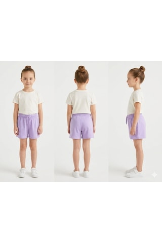 United Colors Of Benetton Benetton Kız Çocuk Regular Fit Bermuda Şort Lila
