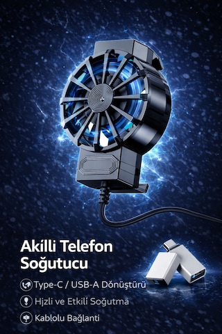 Fan Radyatörü Kablolu Telefon Soğutucu Type-c-usb Aparatı Dahil Diğer