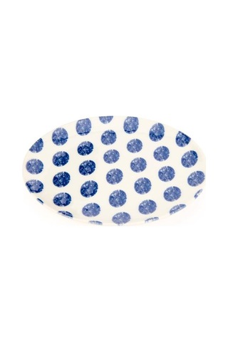 Tulu Porselen Madre Pasta Tabağı - Mavi - 19 Cm Mavi