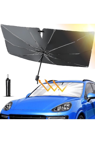 Oto Ön Cam Güneşlik Katlanabilir Pratik Torpido Güneş Koruyucu Şemsiye 145x79cm