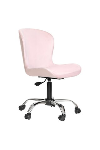 Markaelz Krom Metal Ayaklı Ofis Çalışma Sandalyesi Açelya Pembe
