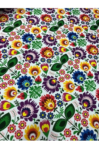 Botanik Çiçek Desenli Dijital Baskılı Kumaş